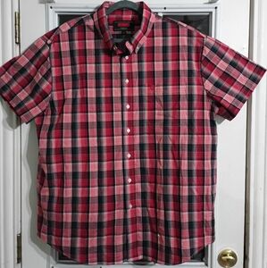 Rock & Roll Denim Classic Fit Red and Black Casual Button Down Shirt
